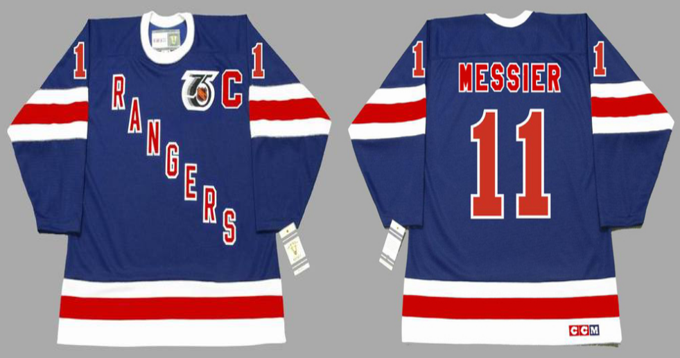 2019 Men New York Rangers 11 Messier blue style #4 CCM NHL jerseys->philadelphia flyers->NHL Jersey